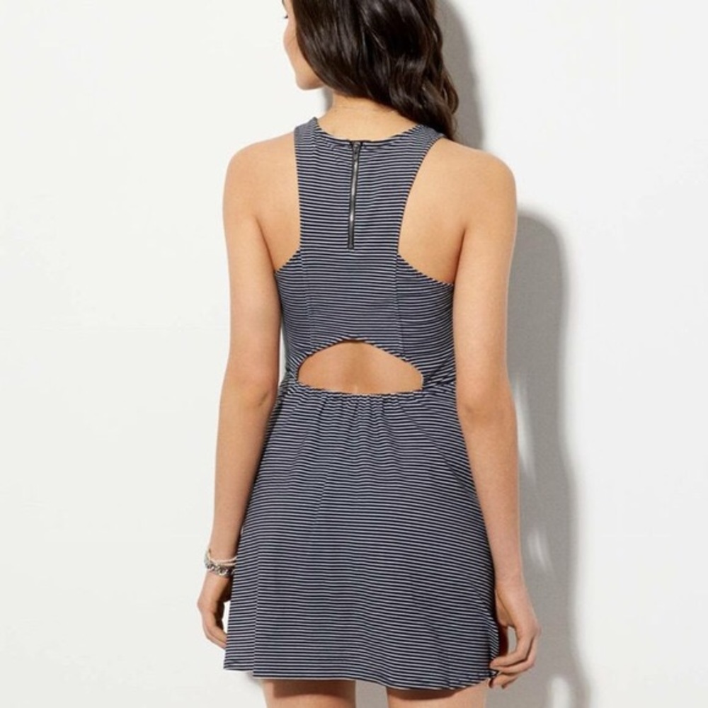 American eagle Kate open back skater dress striped